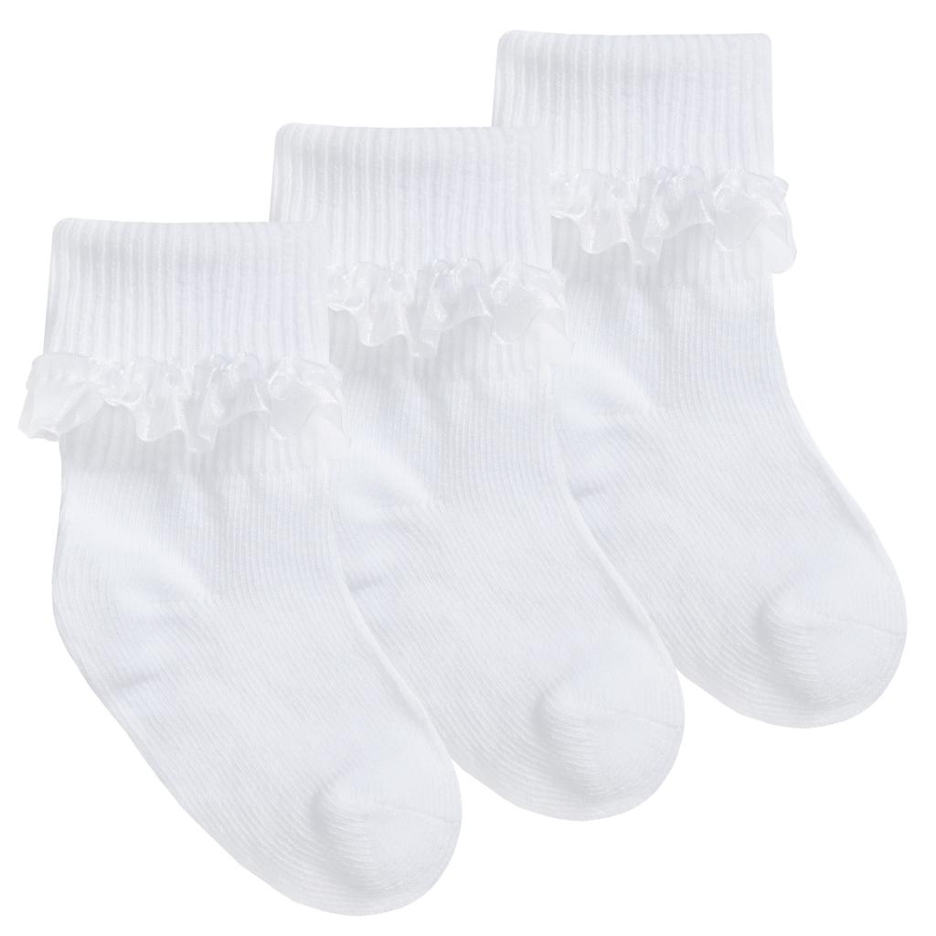 Tick Tock 44B269/WHITE 5060015595385 TT44B269 Triple Pack of Socks with Lace Trim (0-5.5)