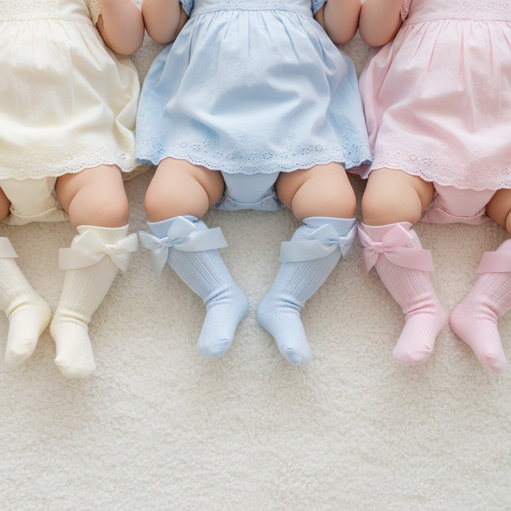 Tick Tock   TT44B853A Cable Knee High Ribbon Socks ( 0-3.5)