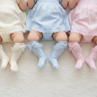 TT44B853A  Cable Knee High Ribbon Socks  ( 0-3.5)