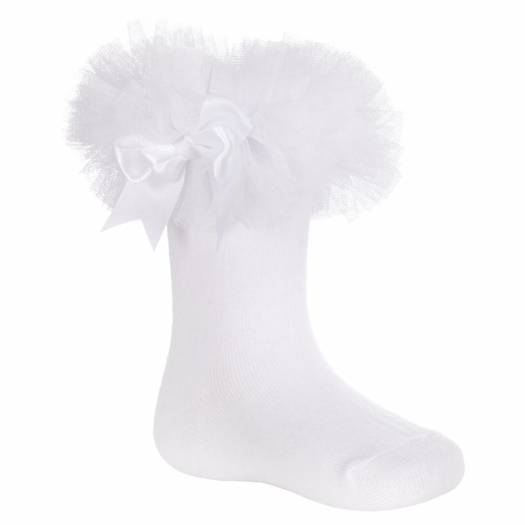 Tick Tock 44B880/WHITE 5056188225303 TT44B880 White "Bow" Tutu Socks (0-5.5)