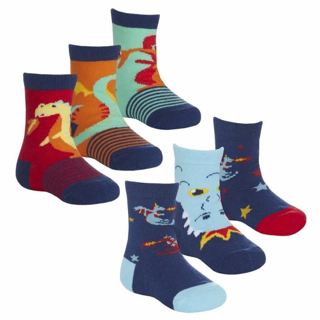 Tick Tock   TT44B954 Triple Pack "Dragons" Socks (3-5.5)