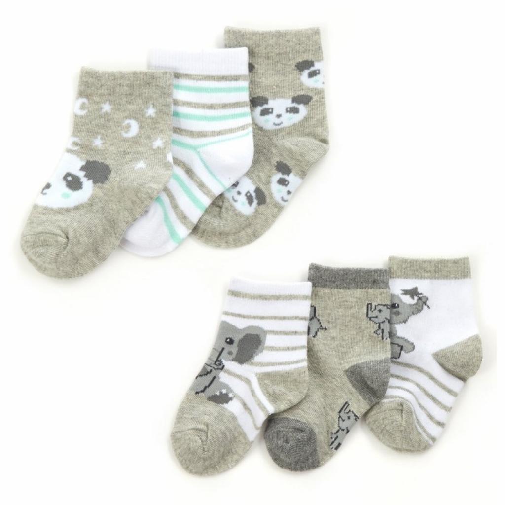 Tick Tock 44B971 5056188241440 TT44B971 Three Pack "Panda and Elephant" Socks (0-5.5)