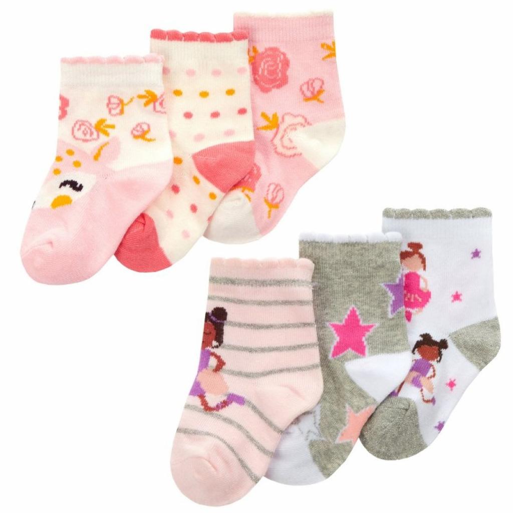 Tick Tock 44B975 5056188241488 TT44B975 Three Pack "Ballerina  and Woodland" Sock (0-5.5)