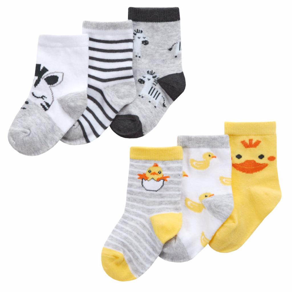 Tick Tock 44B985 5056188242614 TT44B985 Triple Pack "Zebra and Chick" Socks (0-5.5)