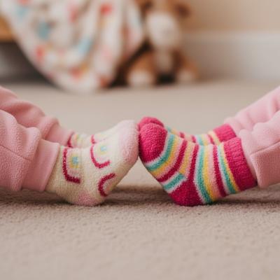 TT44B993A  Rainbow Twin Pack Cosy Socks  (0-5.5)