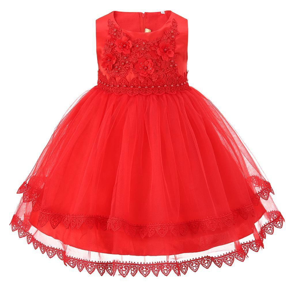 Claire Couture China * Tia0001R Red  Embellished Dress (6-36 months)