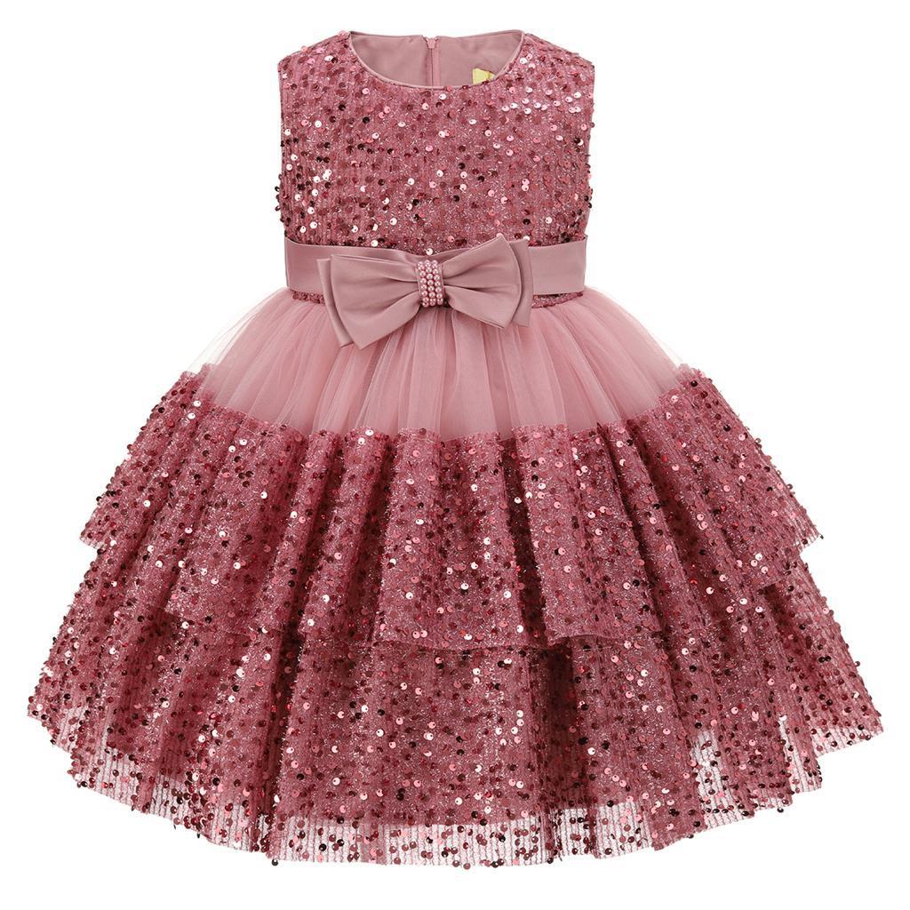 Tia London China * Ti66191DP Dusky Pink Sequin Dress (6-24 months)