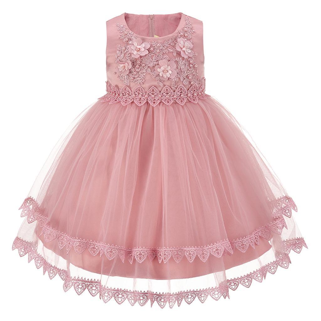 Claire Couture China * Ti0001DP Dusky Pink  Embellished Dress (6-36 months)