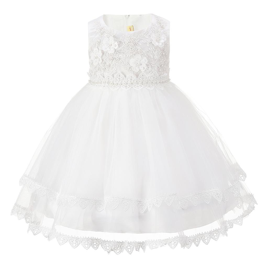 Claire Couture China * Tia0001W White  Embellished Dress (6-36 months)
