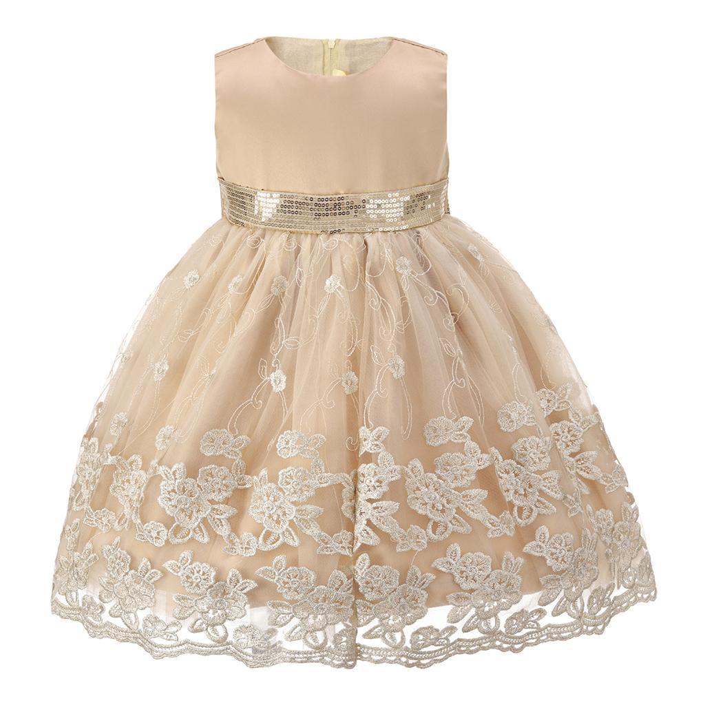 Claire Couture China * Ti8809G Gold Sequin Sash  Dress (1-4 years)