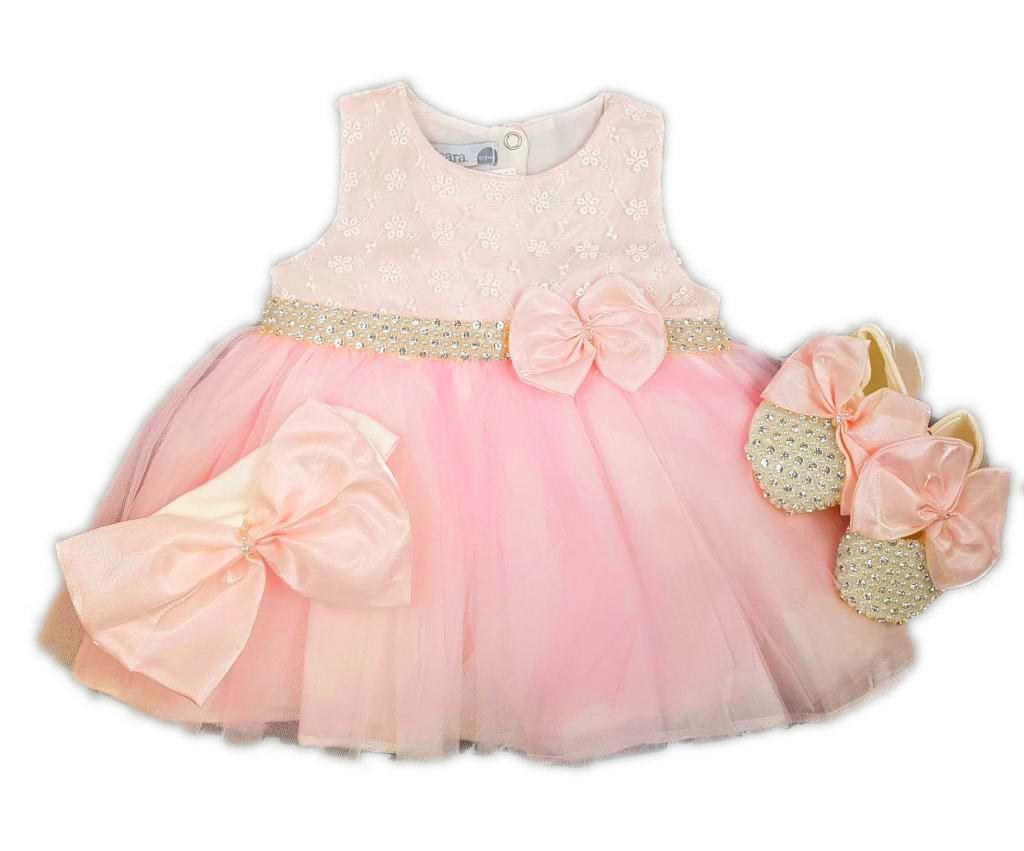 Visara & Vivaki  8698611050037 VS05003ABP Pink "Pearl and Diamonte" Dress Set (0-9 months)
