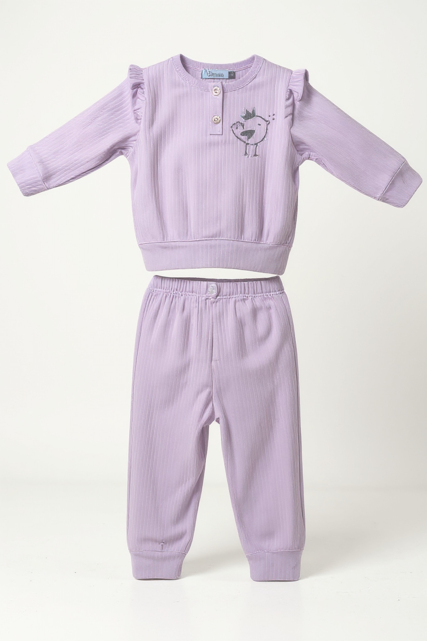 Visara & Vivaki China * VS1890L Lilac Bird Ribbed set (3-18 months)