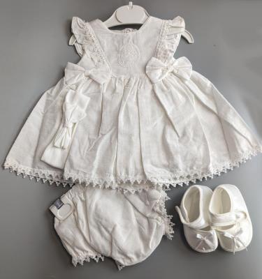 Visara & Vivaki 4383 8698611221321 VS22132-W Doby Dress set (0-12 months)