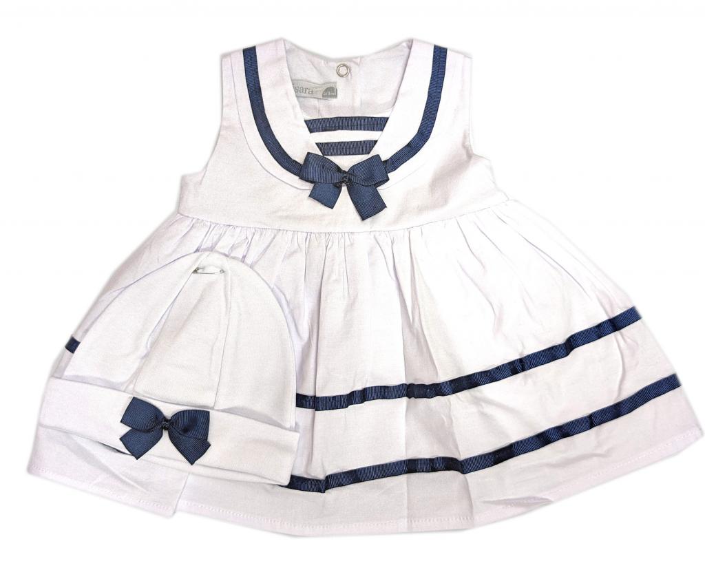 Visara & Vivaki 24145 * VS24145 Sailor Dress and hat ( 0-12 months)