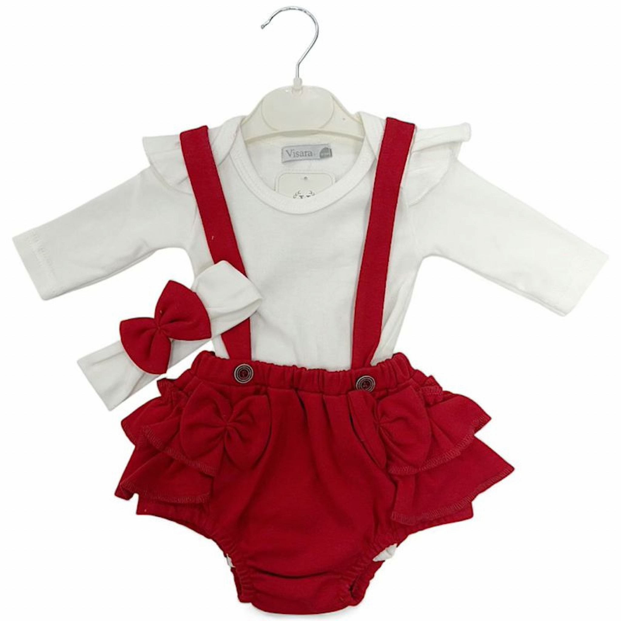 Visara & Vivaki   VS24182-R Red Jam Pant set (0-9 months)