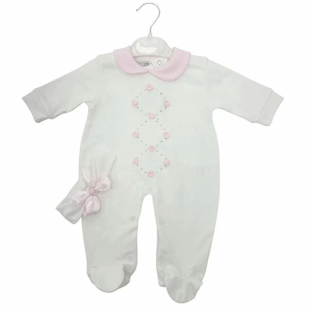 Visara & Vivaki 0510 * VS25160-IP Diamante Rosebud All In one  (0-9 months)