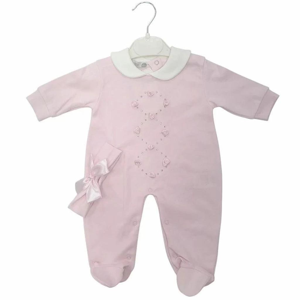 Visara & Vivaki 0510 * VS25160-P Diamante Rosebud All In one  (0-9 months)