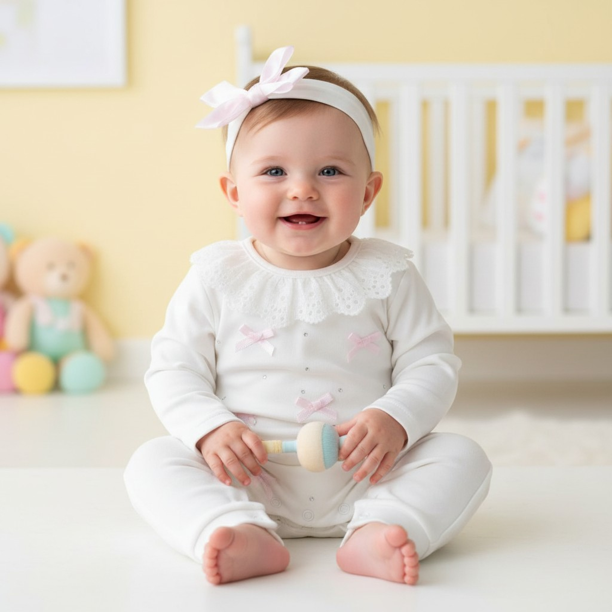 Visara & Vivaki ROMPER26105 8698611261051 VS26102-IP  Bows Romper  Set (0-9 months)