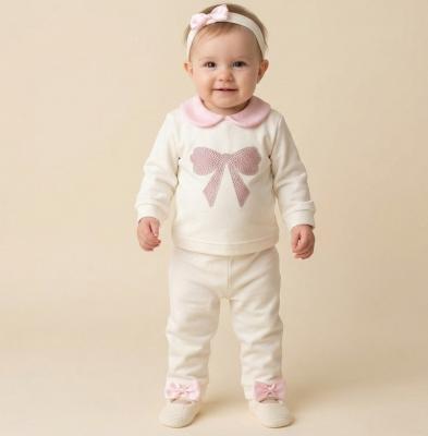 VS26106IP  Diamante Bow Two Piece Set  ( 0-9 months)