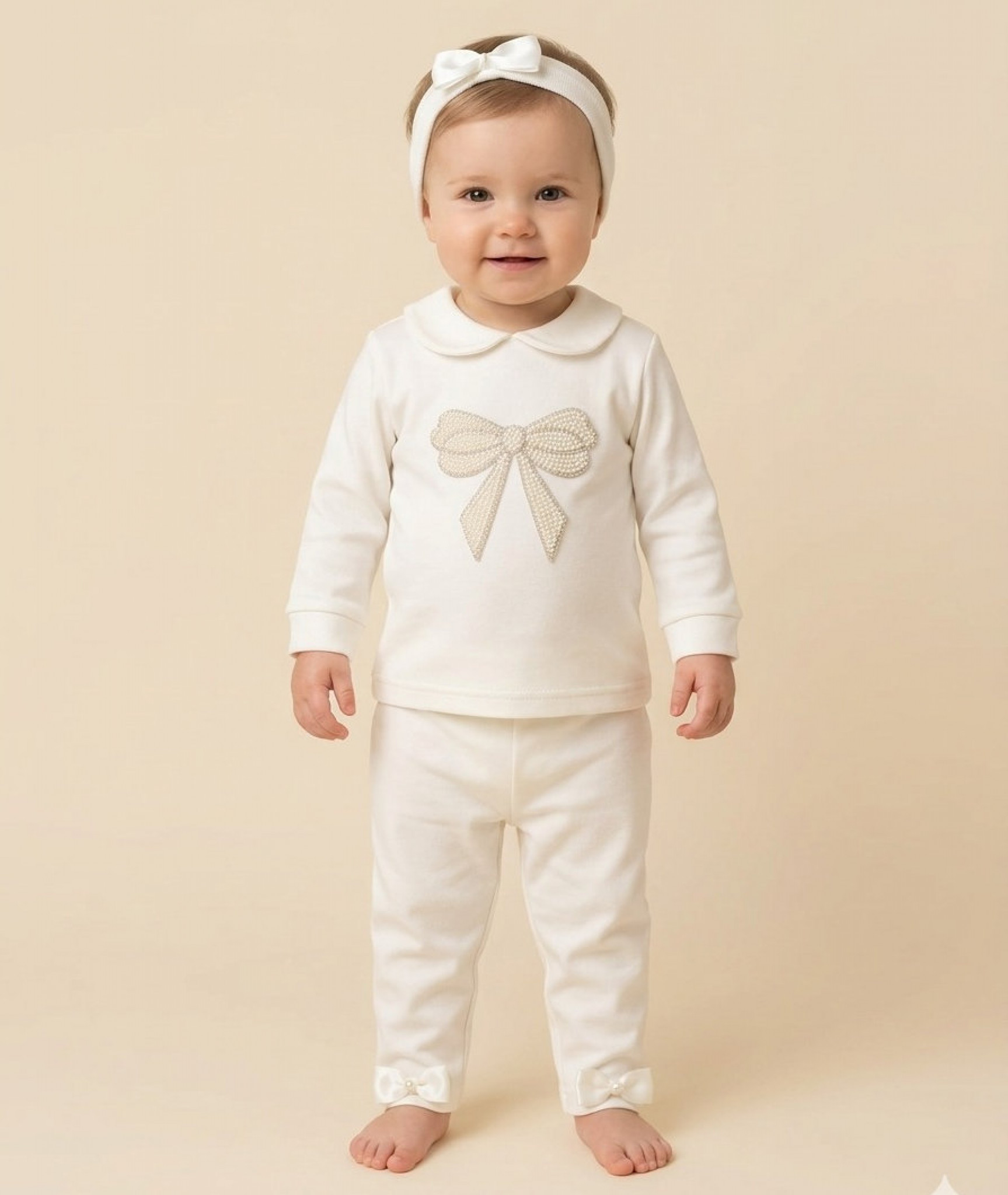 Visara & Vivaki LEGGING26106 8698611261051 VS26106I Diamante Bow Two Piece Set ( 0-9 months)