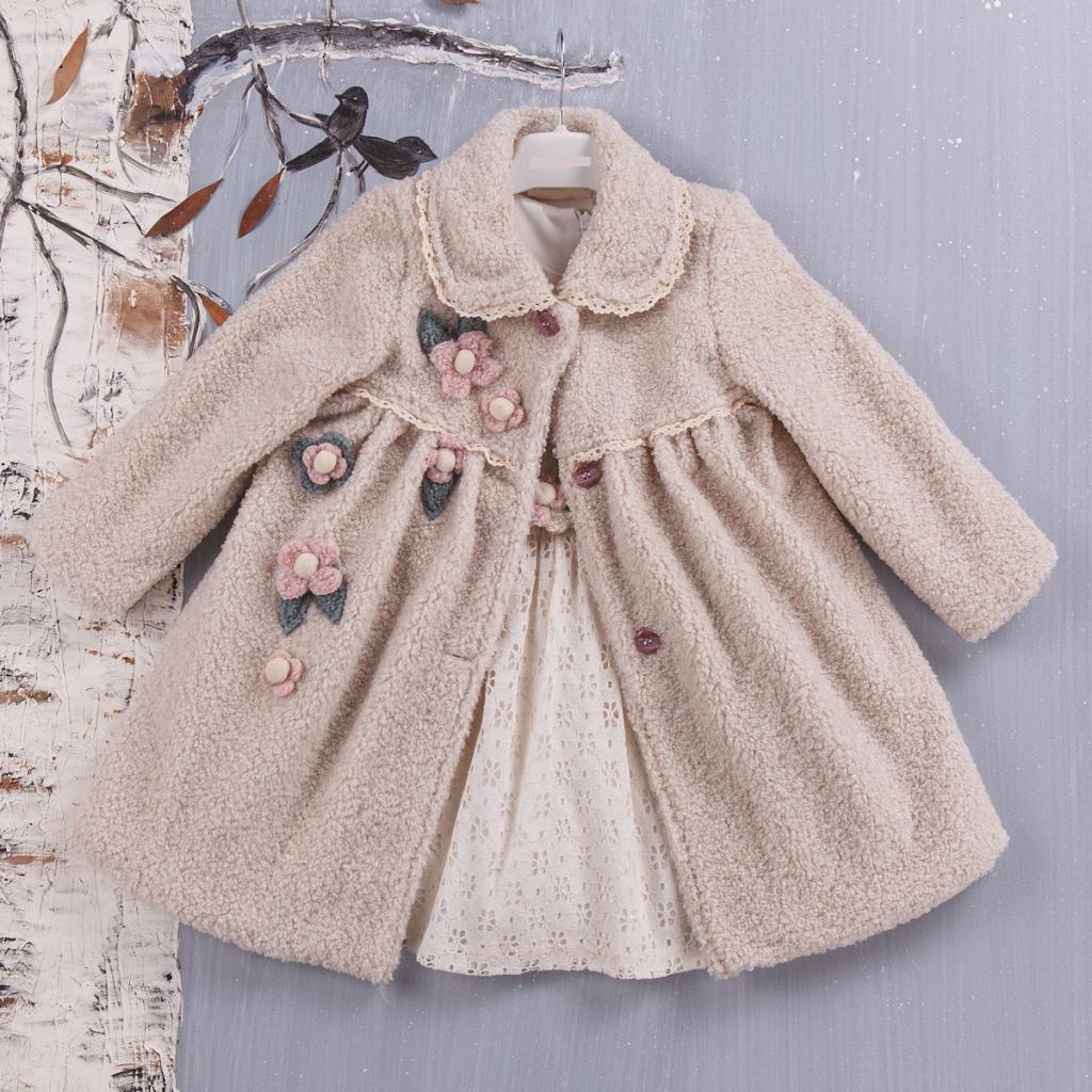 Visara & Vivaki China 498320135978 VS3597-Bei Beige Coat and Dress Set (2-6 years)