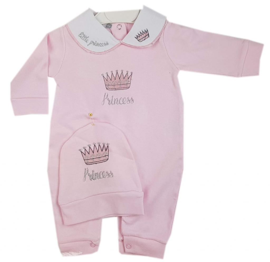Visara & Vivaki 04642 8698611046429 VS4642-P Princess Romper and Hat (0-9 months)