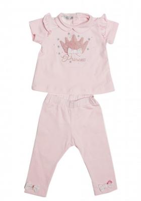 Visara & Vivaki   VS472869P Pink Crown Leggings Set (6-18months)