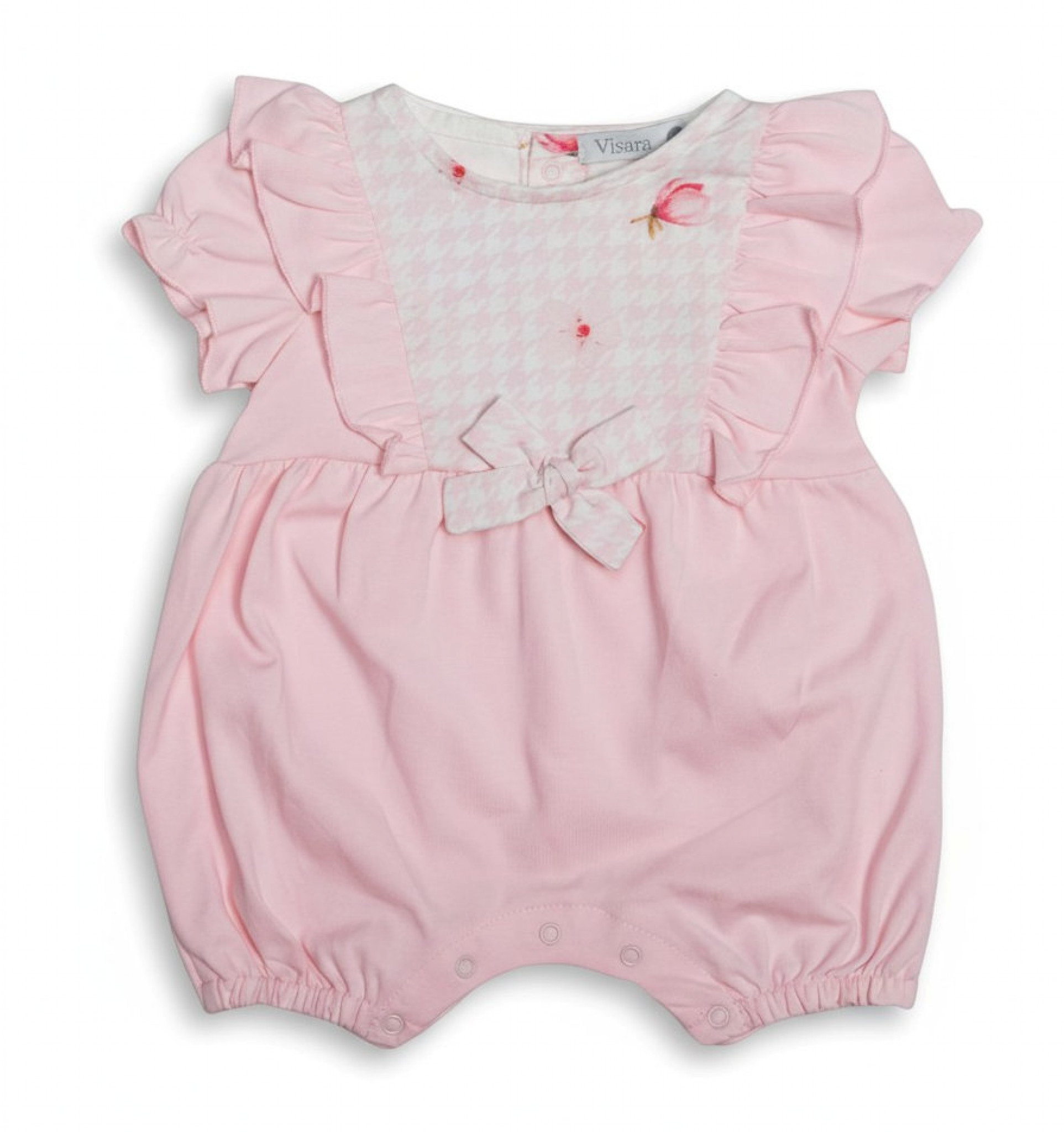 Visara & Vivaki   VS481612P PINK Houndstooth Romper (3-18 months)