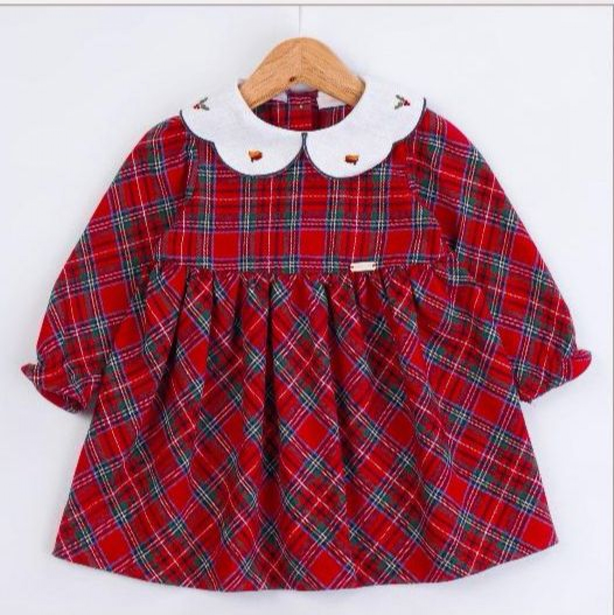 Visara & Vivaki   VS5052-R Red Tartan Dress  (3-18 months)