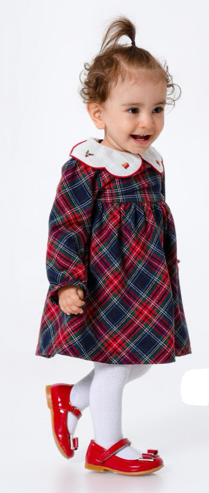 Visara & Vivaki   VS5052-n Navy Tartan Dress  (3-18 months)