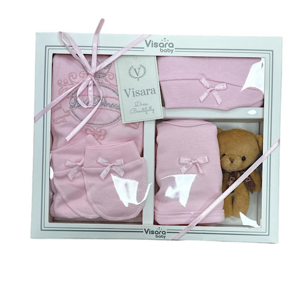 Visara & Vivaki  * VS5633PP Pink "Princess" Boxed 5 Piece Set 0-6m (Choose Size)