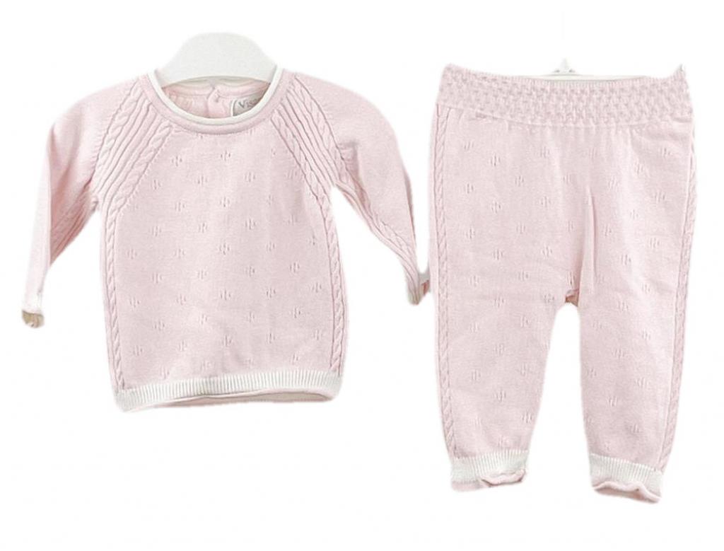 Visara & Vivaki 6026 * VS6014P Pink Knitted Two Piece Set (0-9 months)