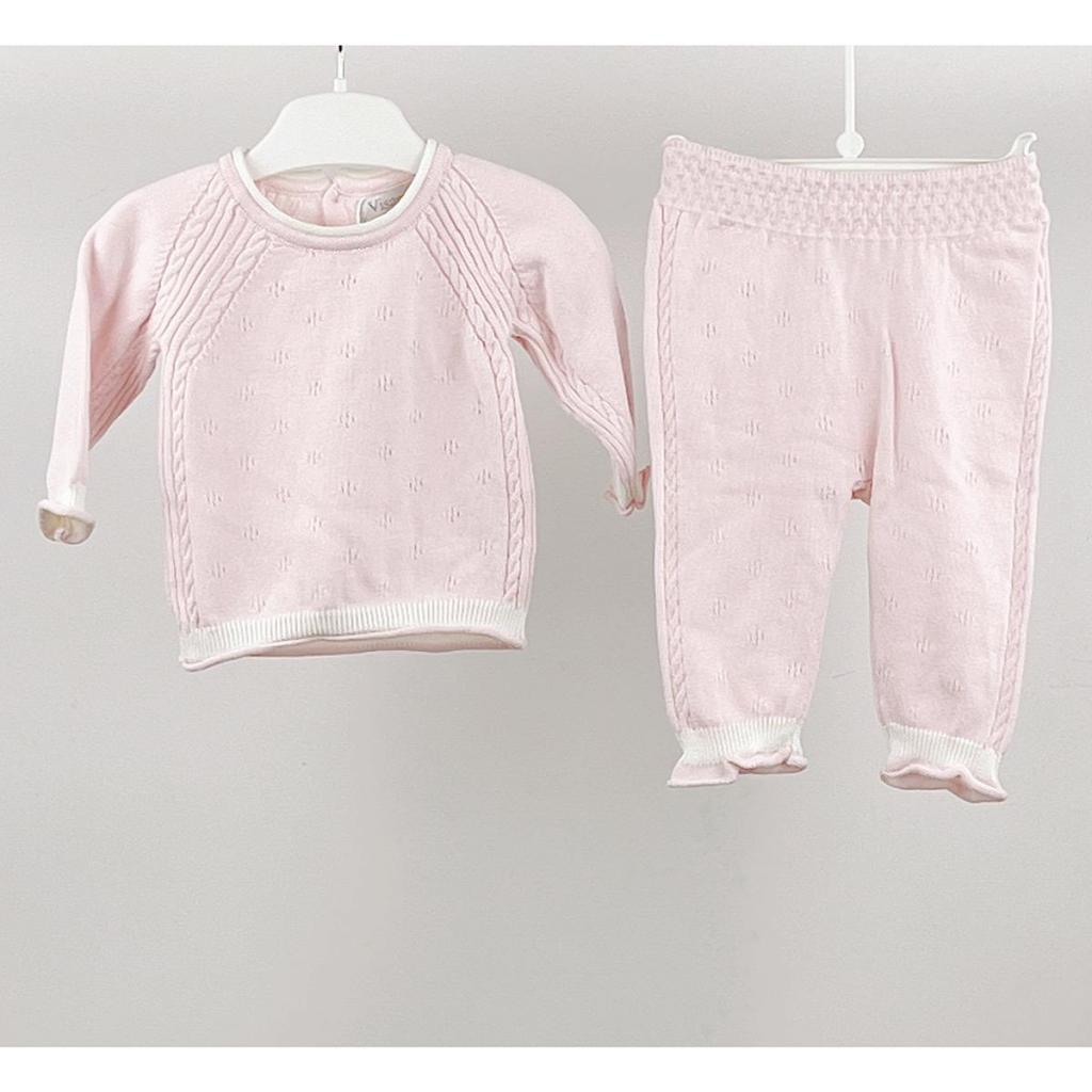 Visara & Vivaki 6026 * VS6014 Pink Knitted Two Piece Set (0-9 months)