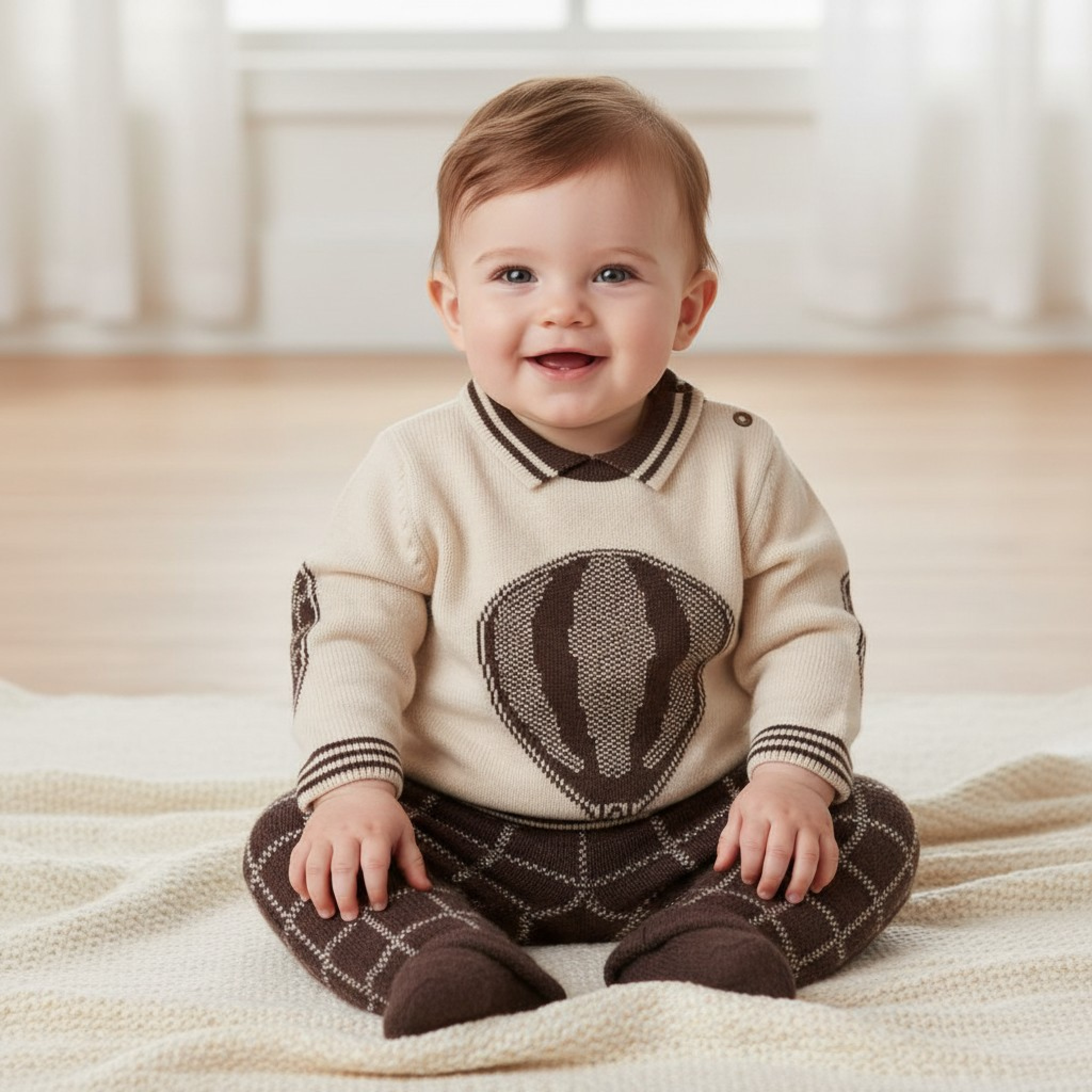 Visara & Vivaki  8682974721659 VS6065B Knitted "Balloon" Two Piece Set (0-9 months)