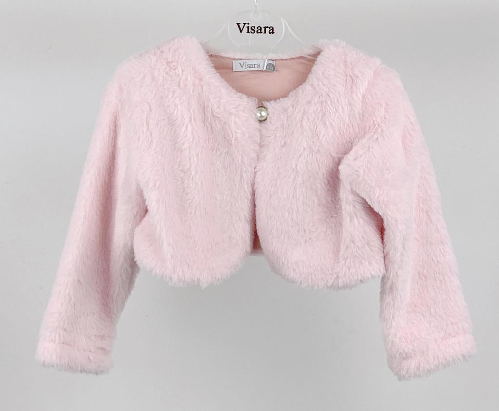 Visara & Vivaki   VS8613-P Furry bolero jacket ( 6-24 months)