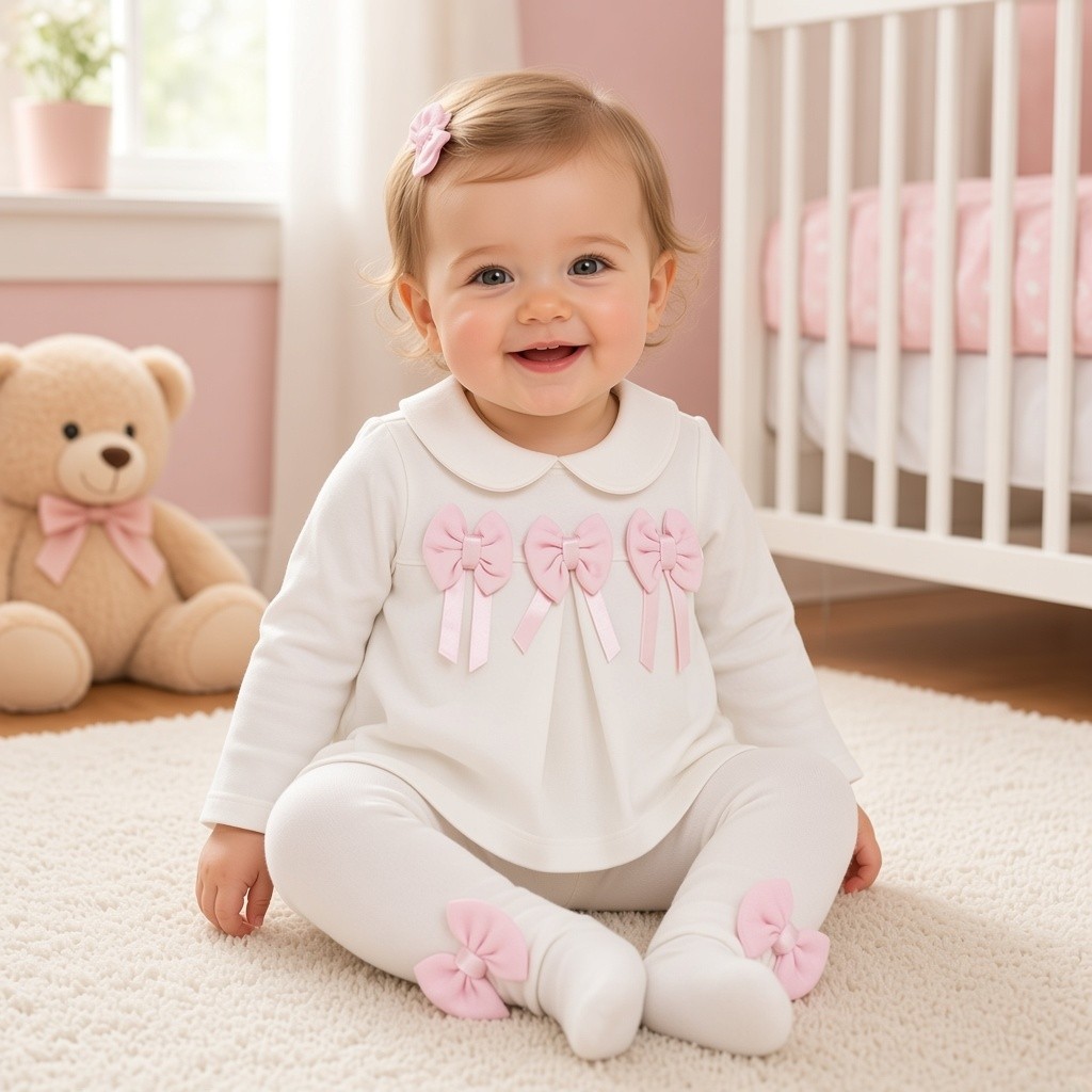 Visara & Vivaki   VS8759I Ivory Bows  Set (6-24 months)