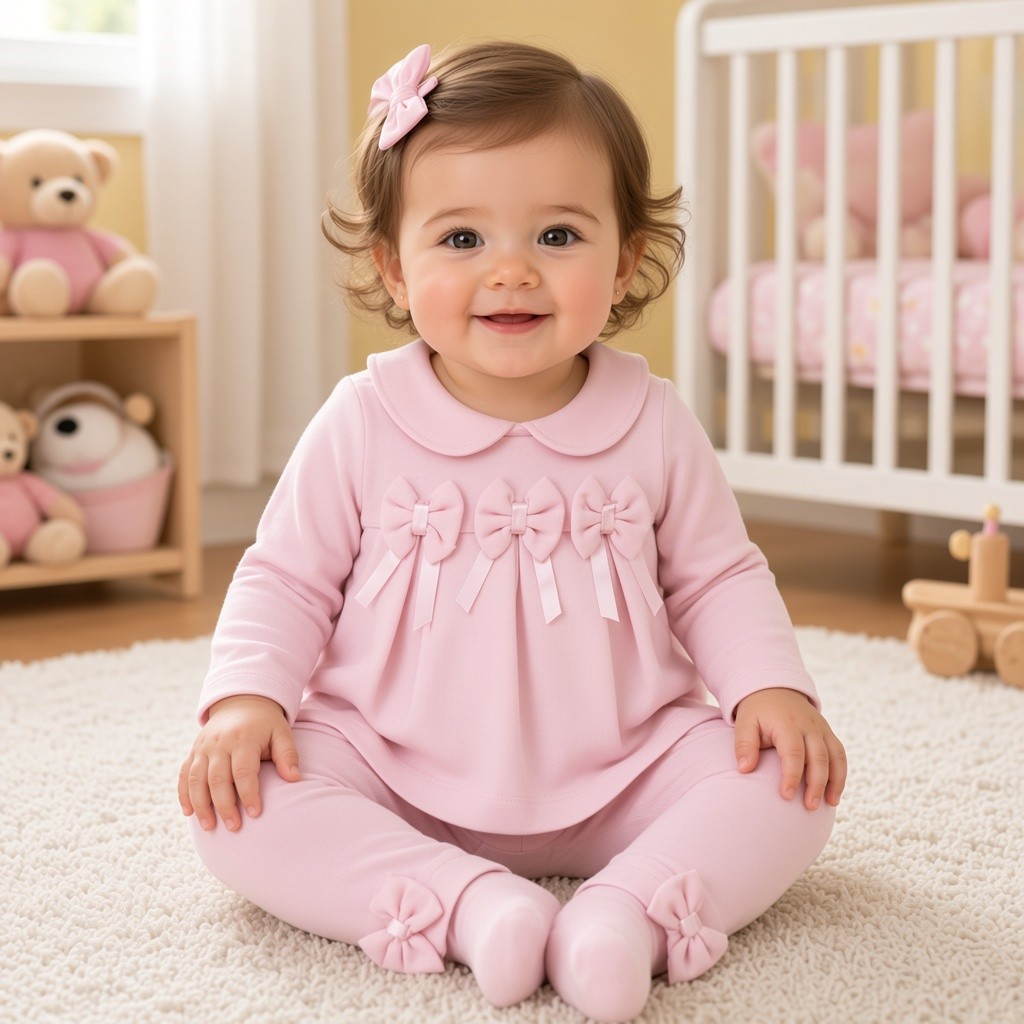 Visara & Vivaki   VS8759p Pink Bows  Set (6-24 months)