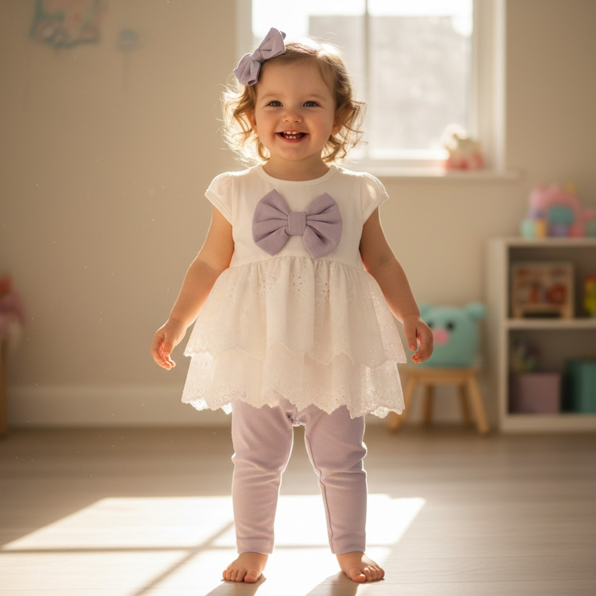 Visara & Vivaki 0641 * VS8801L Cotton Frill Broderie Anglaise Set (6-36 months)