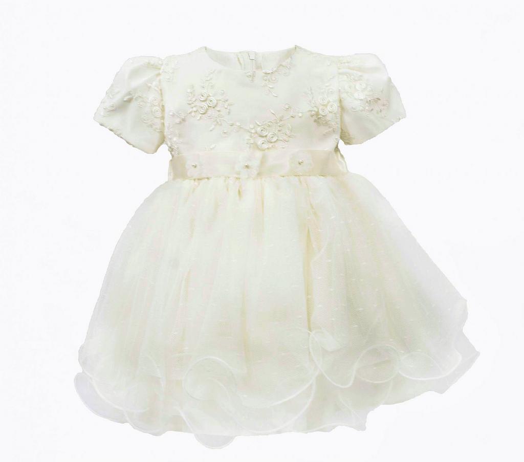 Visara & Vivaki  * VSB1038-W White Flower Tulle Dress (Choose Size 6-24)