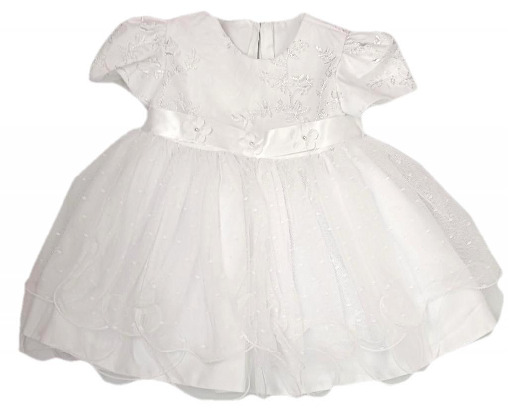 Visara & Vivaki  * VSB1038W White Flower Tulle Dress (Choose Size)