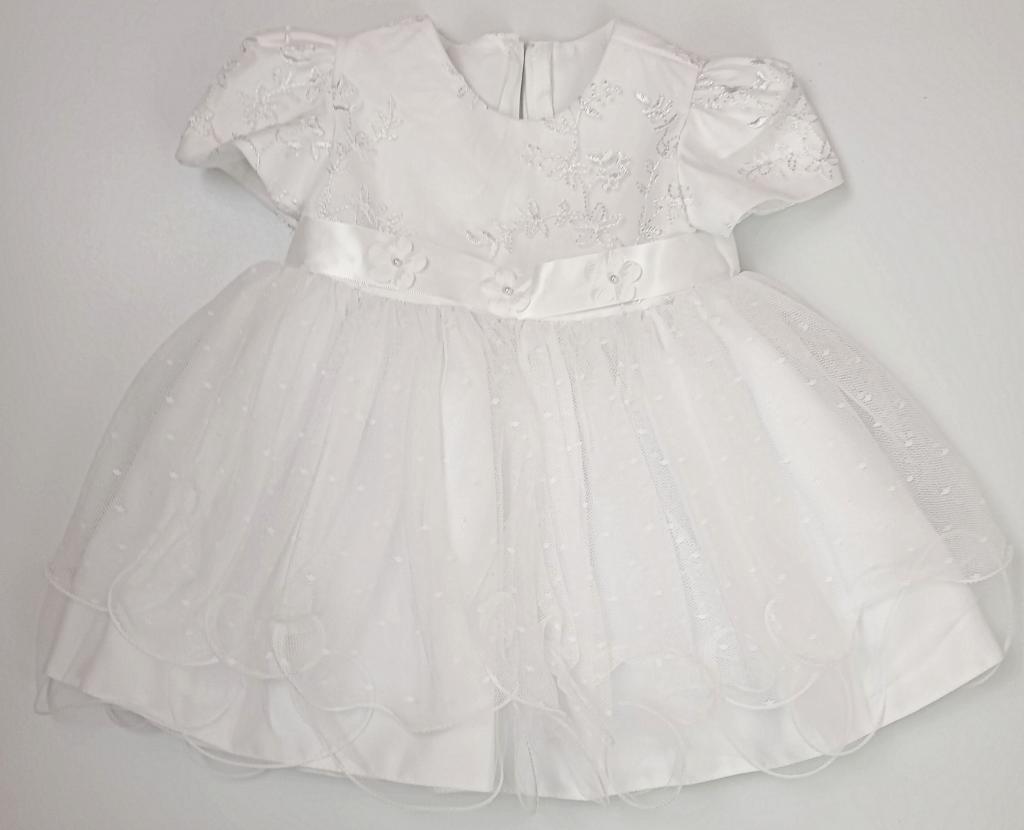 Visara & Vivaki  * VSB1038 White Flower Tulle Dress (Choose Size)