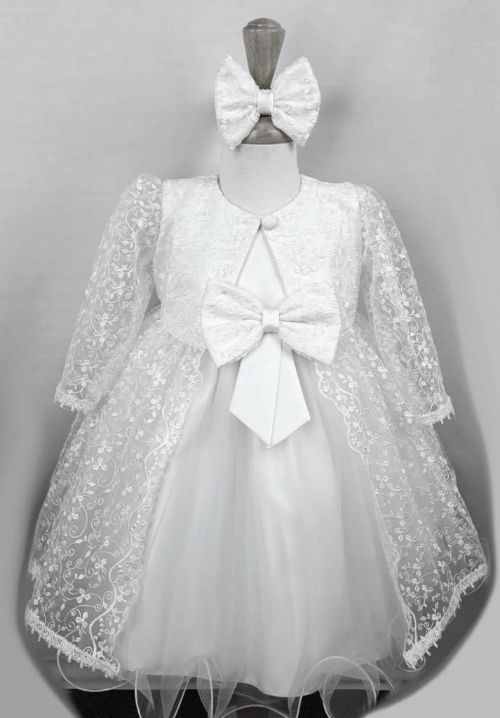 Visara & Vivaki China  VS_G1201W  White Christening dress and coat (choose)