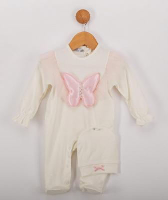 Visara & Vivaki 00259 8698611002593 VV00259WP White "Butterfly" All In One Set (0-9 months)