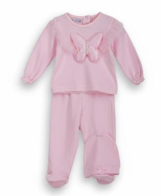 Visara & Vivaki 00260 8698611002609 VV00260-P Pink "Butterfly" Three Piece Set (0-9 months)