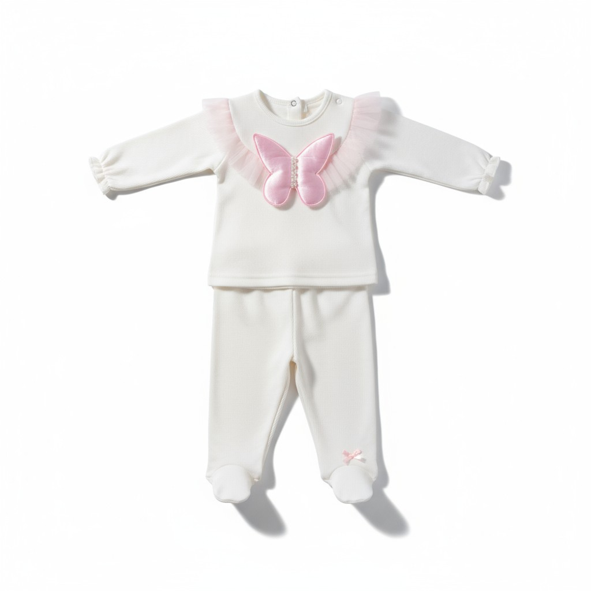 Visara & Vivaki 00260 8698611002609 VV00260WP White "Butterfly" Set with hat (0-9 months)