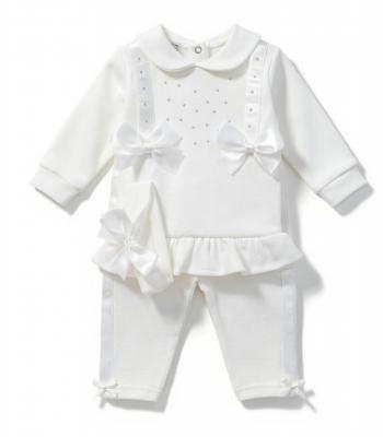 Visara & Vivaki 25104  VV25104-I Sparkle Bow Three Piece Set (0-9 months)