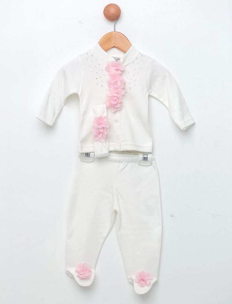 Visara & Vivaki 25106-IP  VV25106IP Sequin Flower Three Piece Set ( 0-9 months)