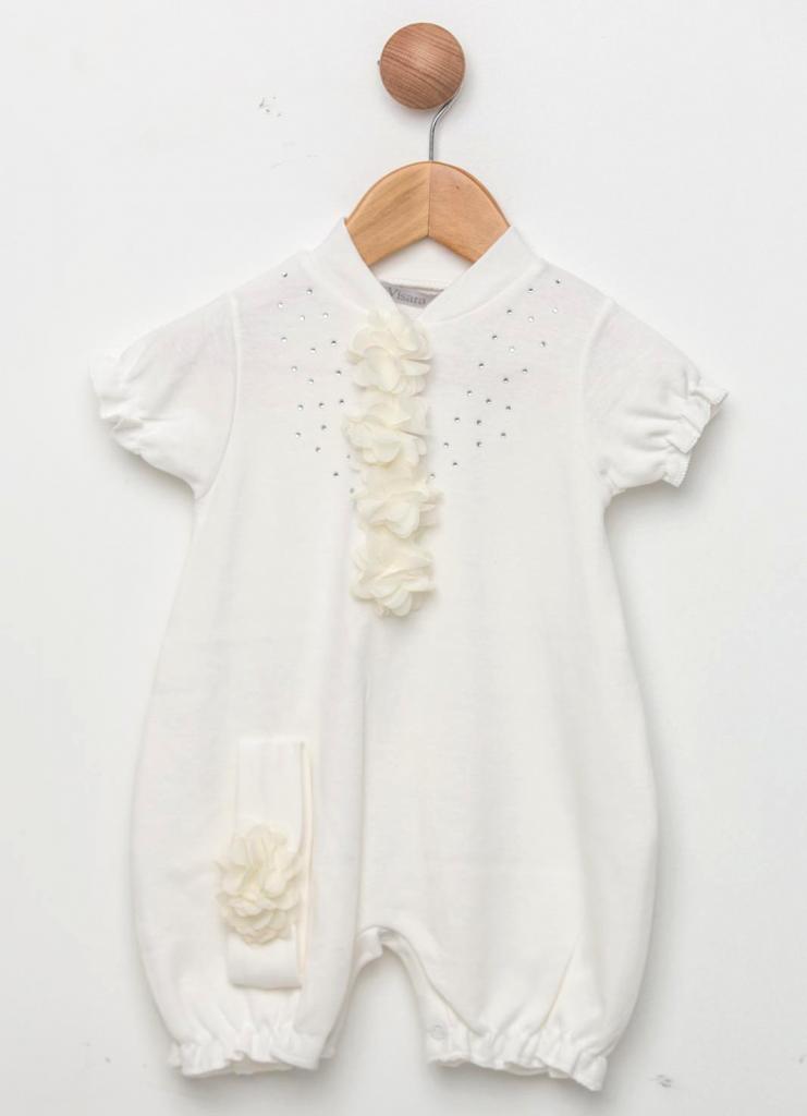 Visara & Vivaki 25107-I  VV25107I Sequin Flower Romper Set ( 0-9 months)