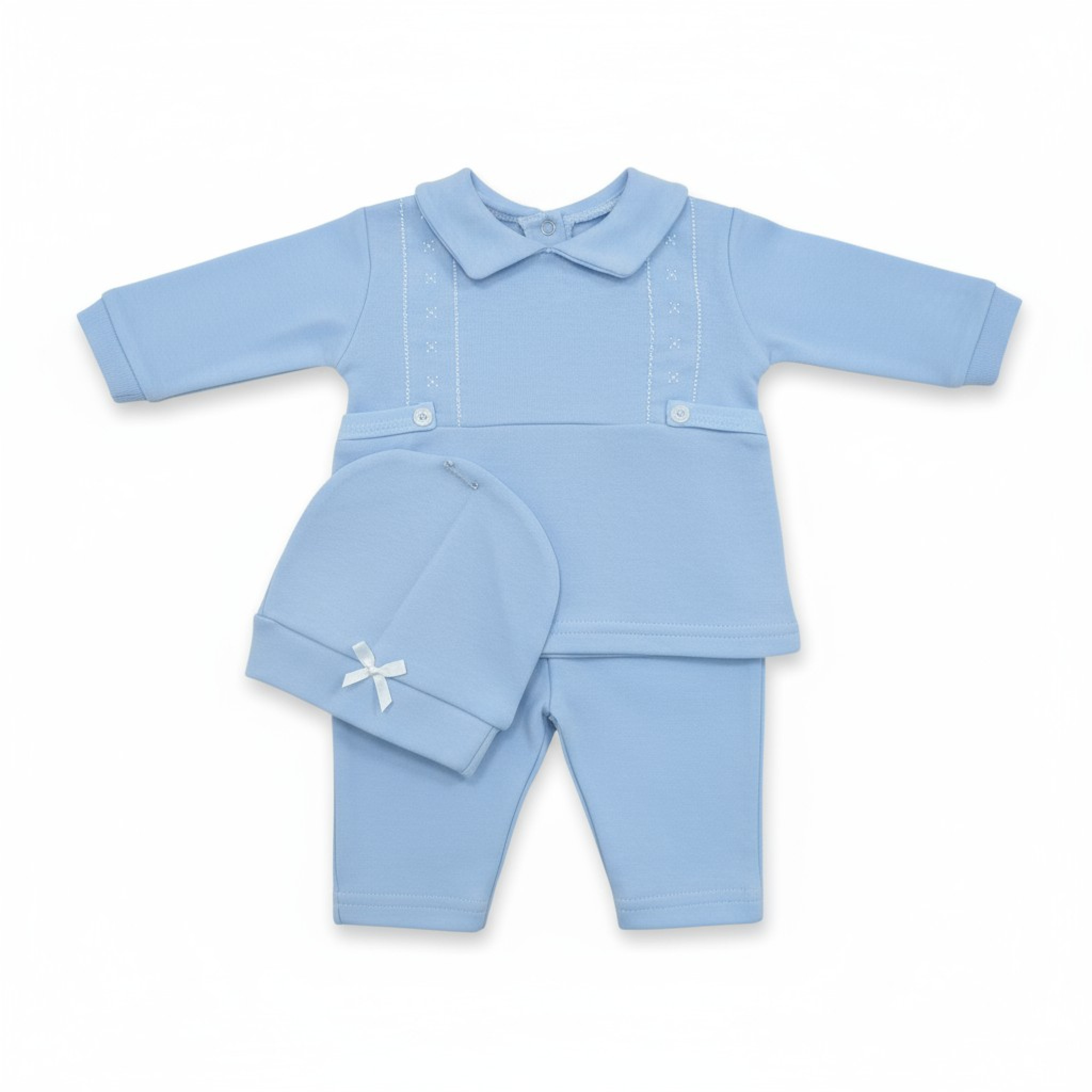 Visara & Vivaki 25134-B  VV25134B Embroidered Three Piece Set (0-9 months)