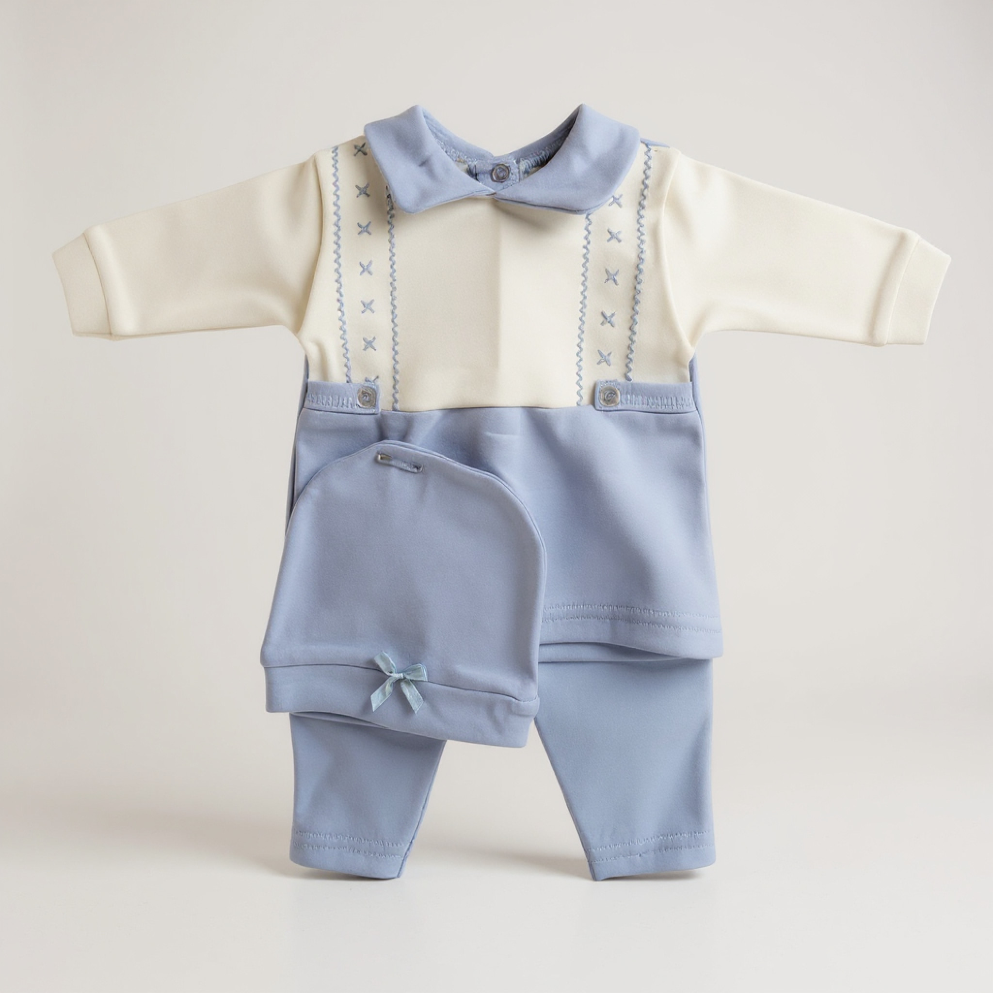 Visara & Vivaki 25134-B  VV25134IB Embroidered Three Piece Set (0-9 months)